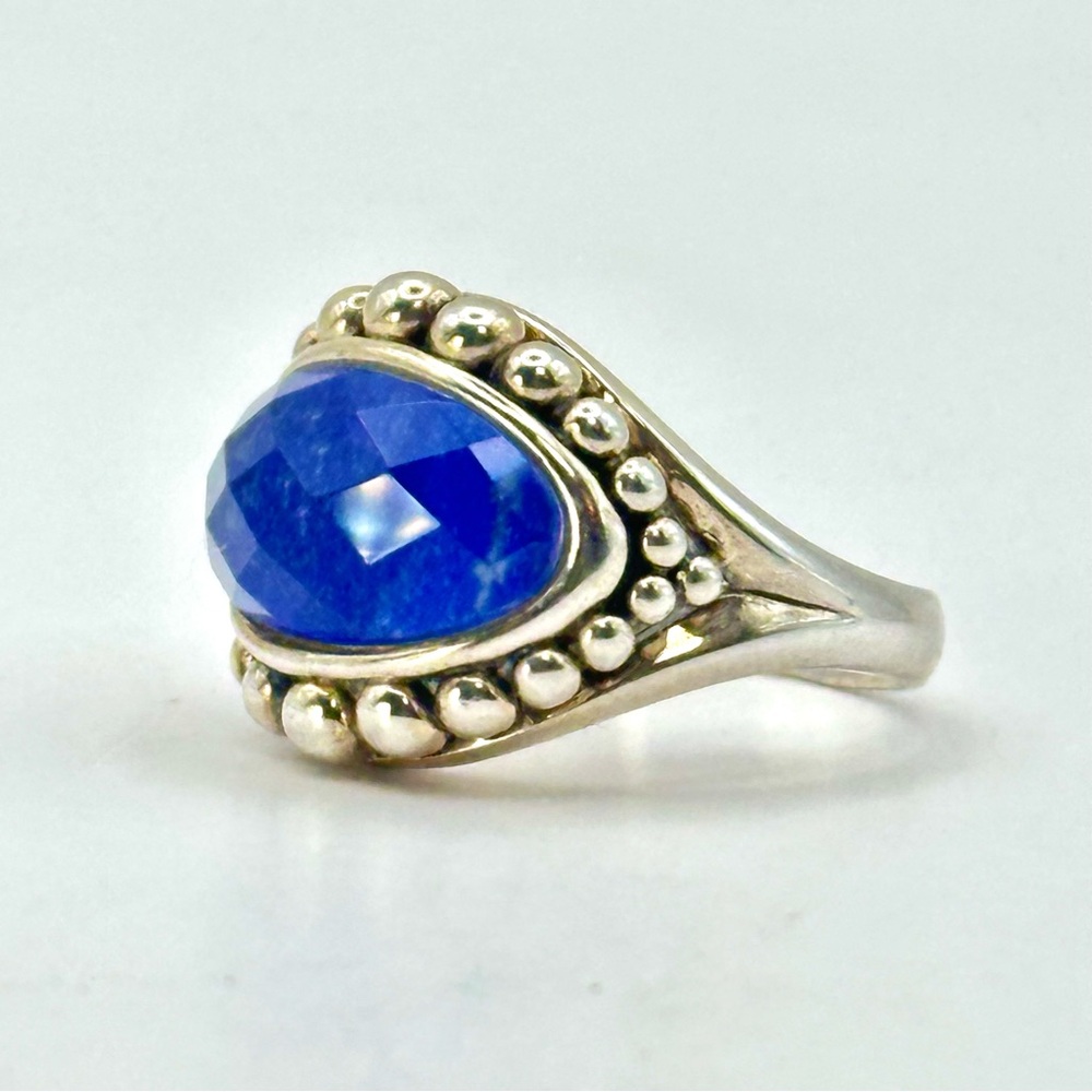 Lagos Lapis Lazuli & Quartz Doublet Ring Size 7